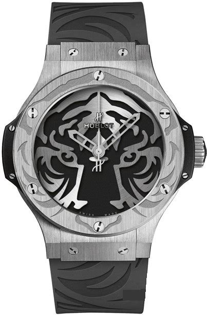 Hublot Big Bang Black Jaguar White Tiger Steel 44 mm .